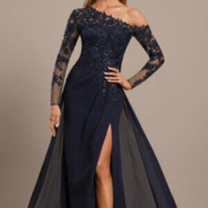 Pink Formal  Asynmetrical Neckline Gown